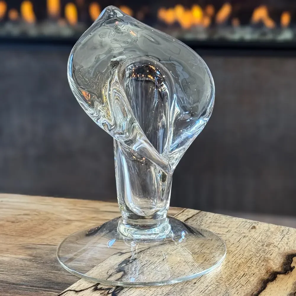 Cambridge HandBlown Clear Glass Jack in the Pulpit Calla Lily Vase/Candle Holder